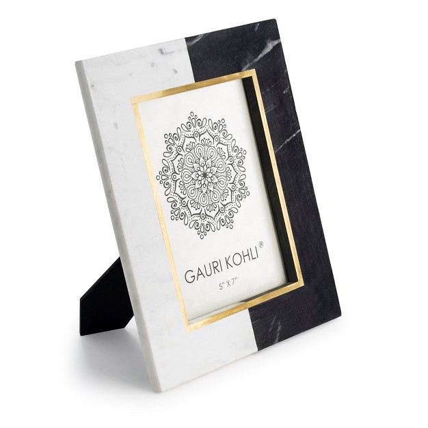 Gauri Kohli Bellissimo White Black Marble Picture Frame