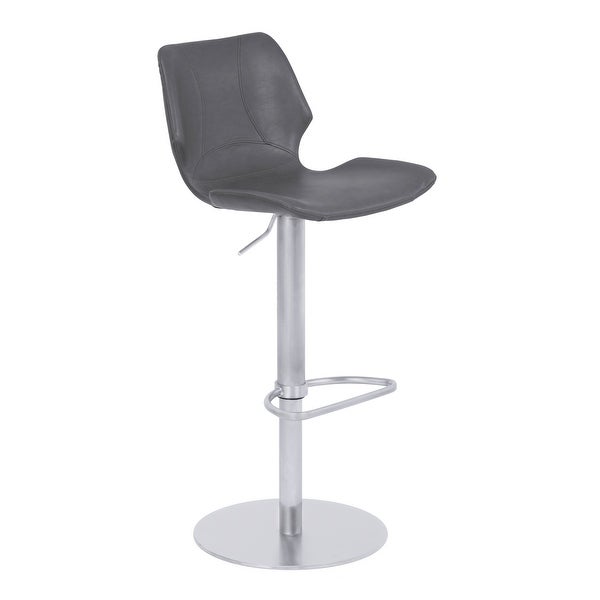 Armen Living Zuma Faux-leather Adjustable Swivel Barstool with Metal Base