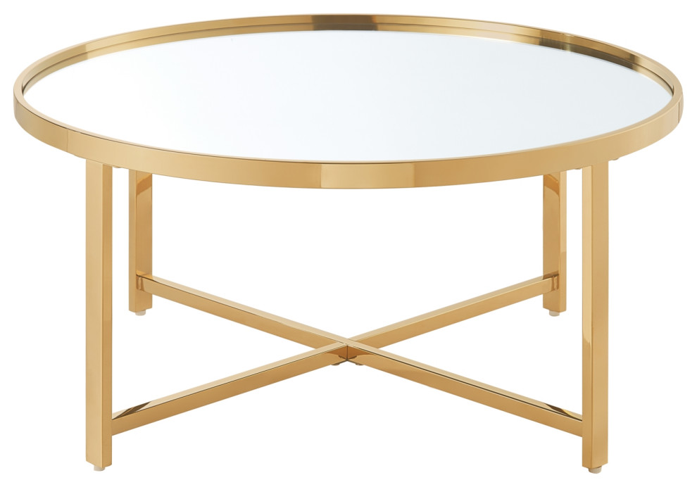 Nicole Miller Alinah Table  Mirrored Top   Contemporary   Coffee Tables   by Inspired Home  Houzz