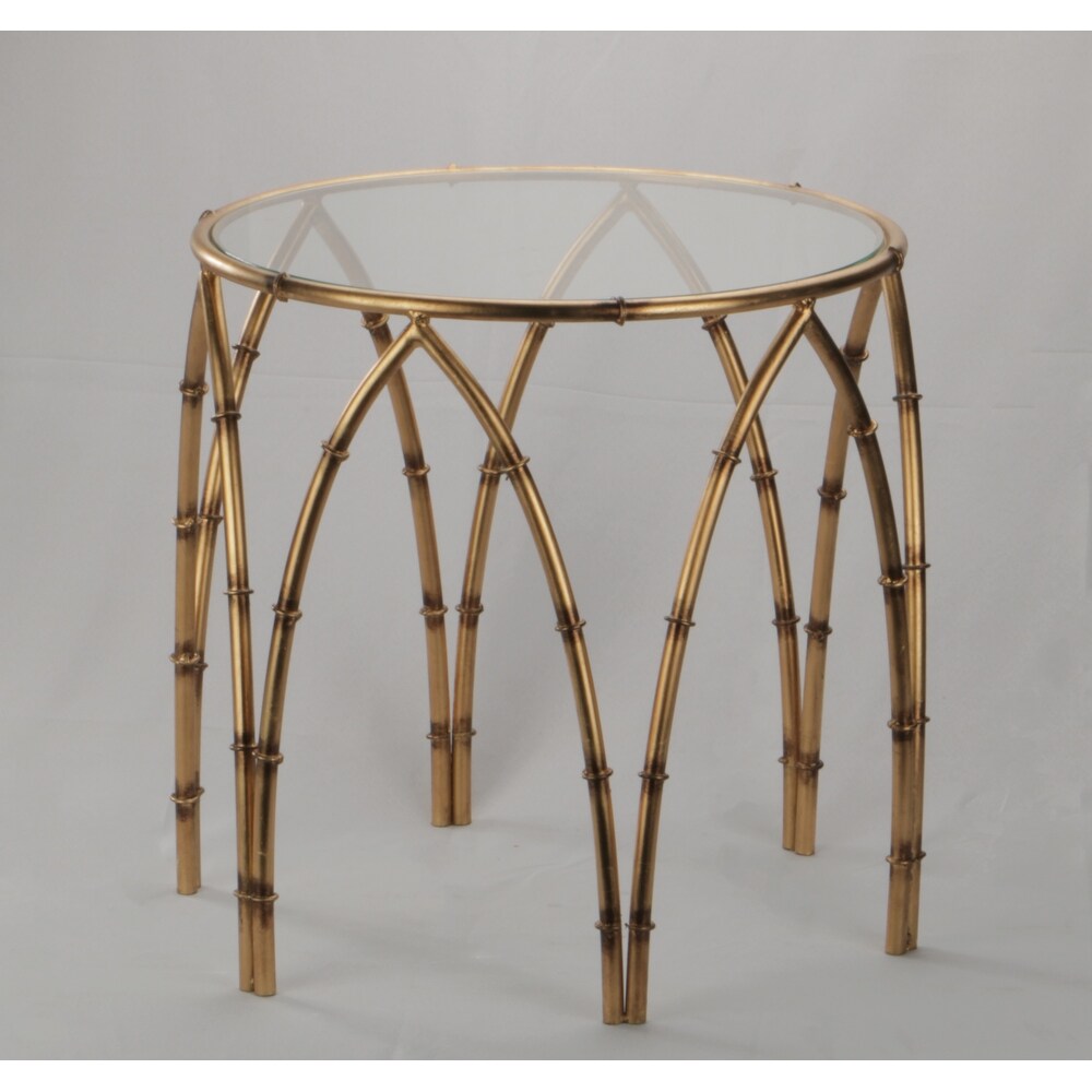 Arched Bamboo Style Side Table   23x23x22