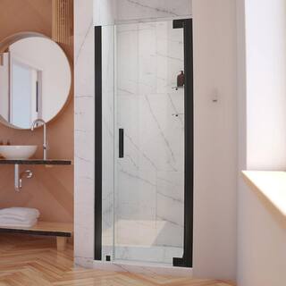 DreamLine Elegance-LS 39-34 in. to 41-34 in. W x 72 in. H Frameless Pivot Shower Door in Satin Black SHDR-4335060-09