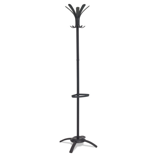 Alba CLEO Coat Stand， Stand Alone Rack， Ten Knobs， Steel/Plastic， 19.75w x 19.75d x 68.9h， Black (PMCLEON)