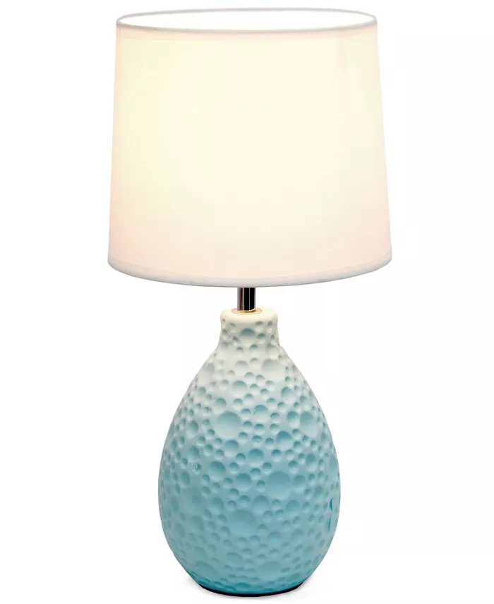 All The Rages Simple Designs Textured Stucco Ceramic Oval Table Lamp