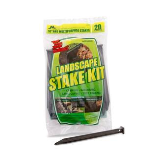 Master Mark 10 in. A.B.S. Plastic Anchor Stake Kit for Landscape Edging (20-Pack) 12120