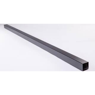 Slipfence 3 in. x 3 in. x 12 ft. 4 in. Black Powder Coated Aluminum Fence Post Includes Post Cap SF2-PK312