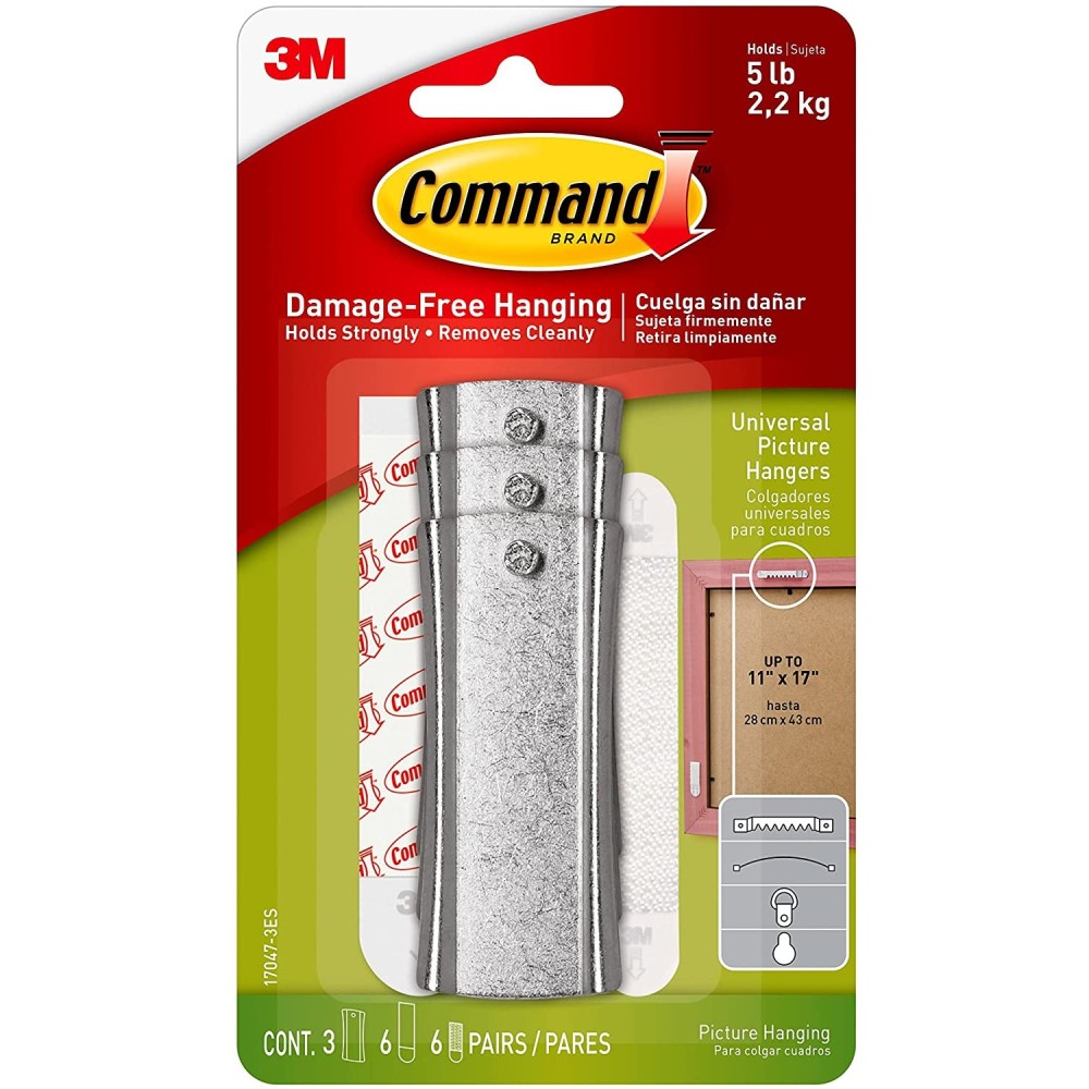 3M Command Large Universal Metal Picture Hanger 3pk ;