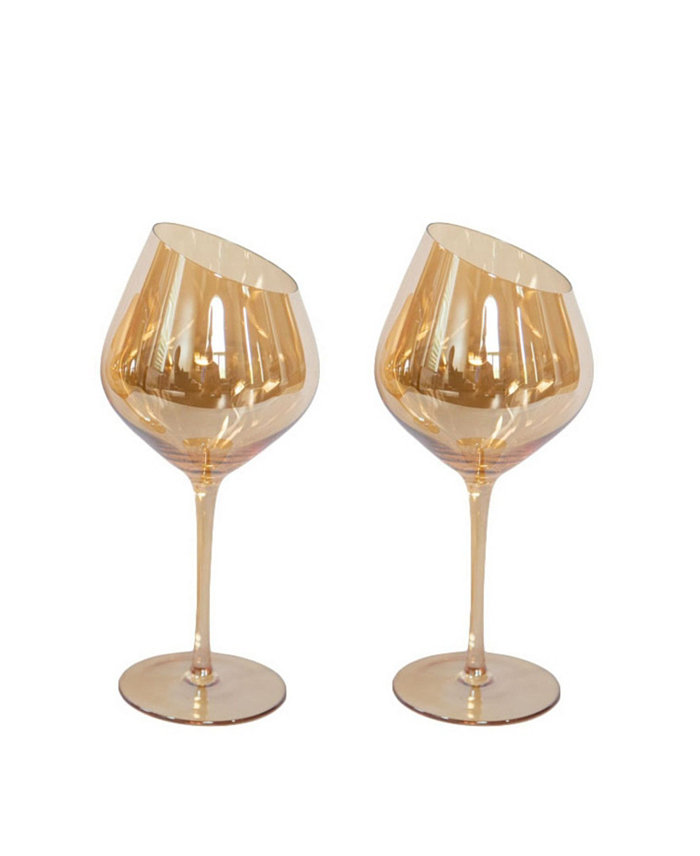 Jeanne Fitz Slant Red Wine Glasses Set of 2