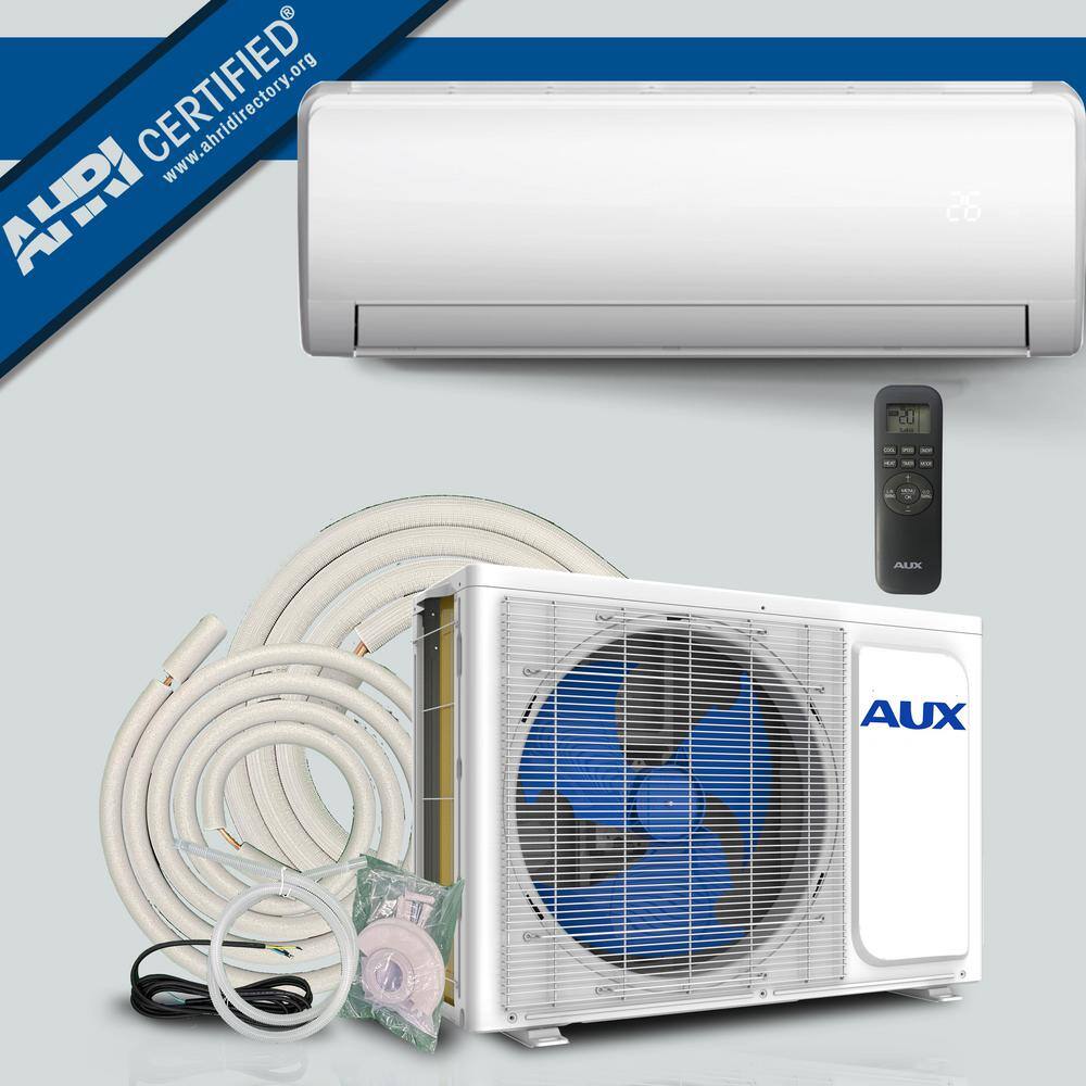 AUX 36000 BTU Ductless Mini Split Air Conditioner with Heat Pump 17 SEER 230-Volt 3 Ton 25 ft. Line Set Wall Mount ASW-H36USLFR1D1-US-B