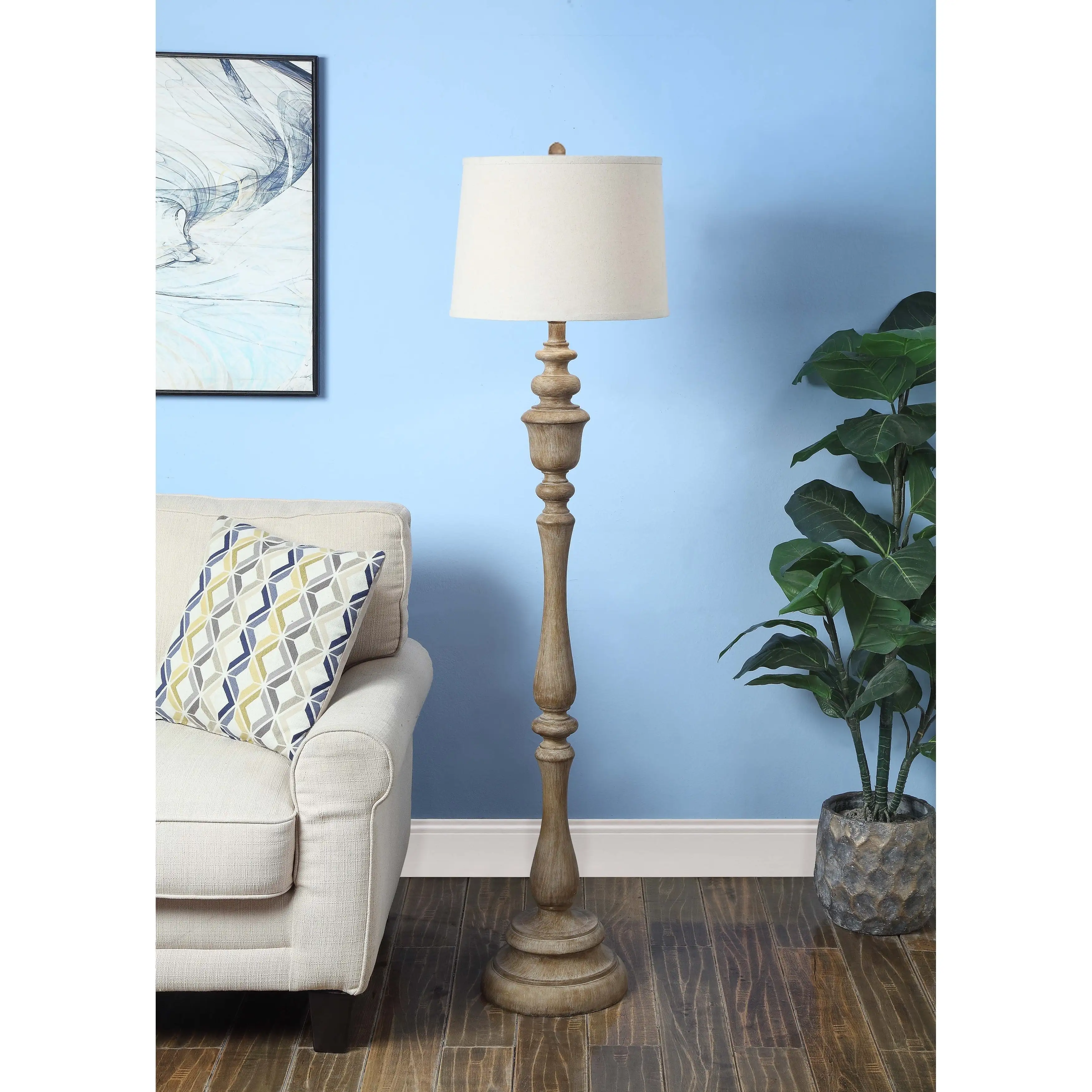 Lamps Per Se 60- inch Wood Look Floor Lamp