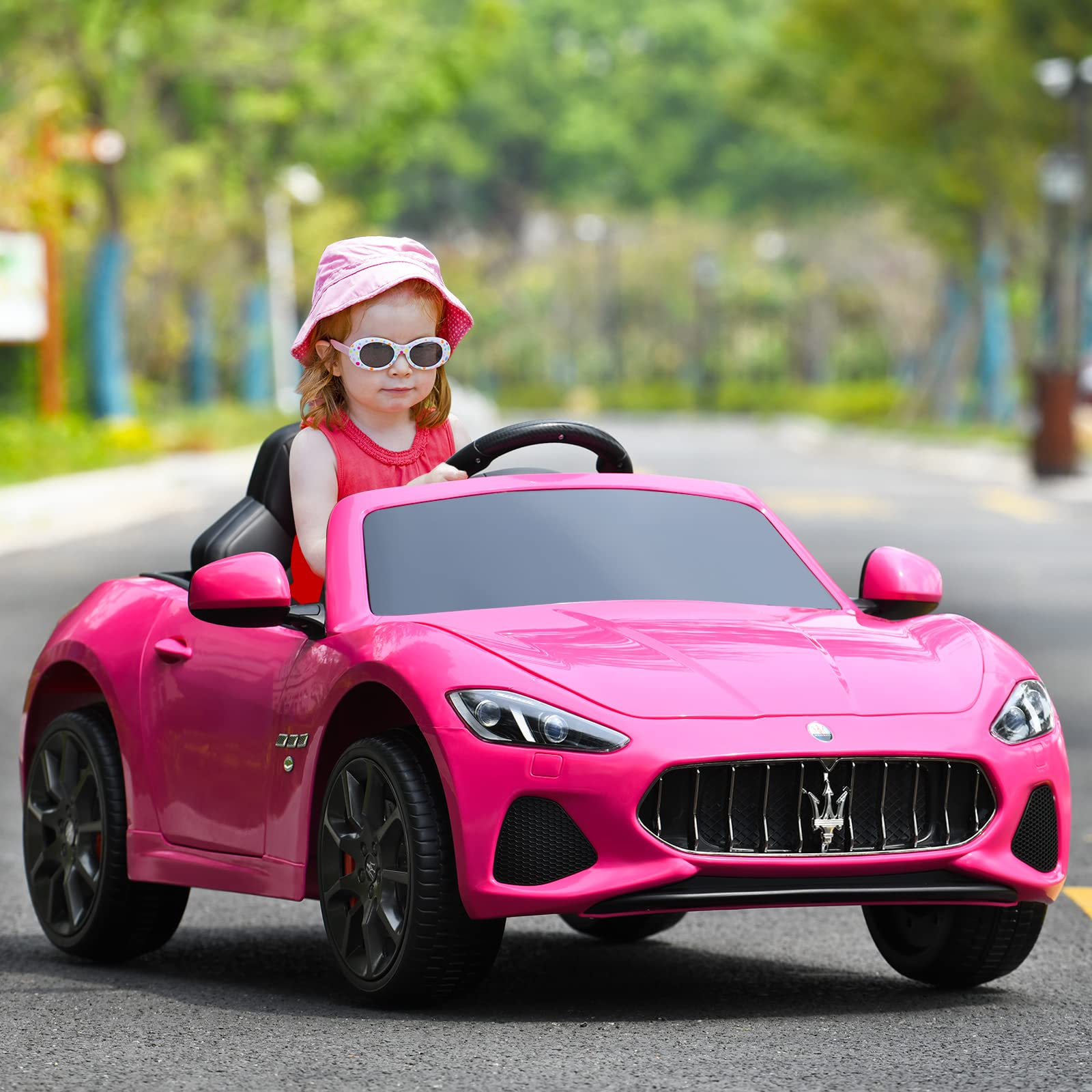 Costzon Ride on Car, 12V Licensed Maserati GranCabio Battery Powered Vehicle w/ Remote Control