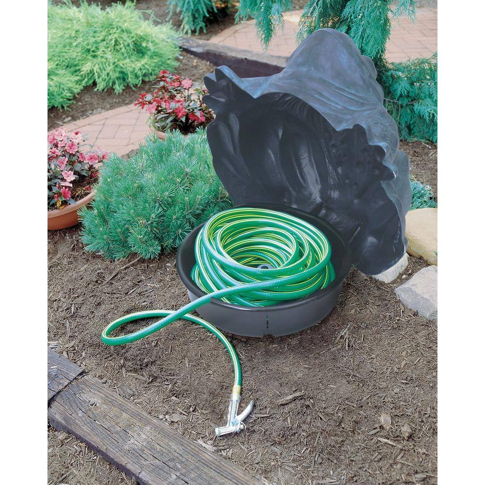 Emsco Darwood The Galapagos Frog Garden Hose Hider with Hose Reel 100 ft. Hose Capacity Patina Finish 1563