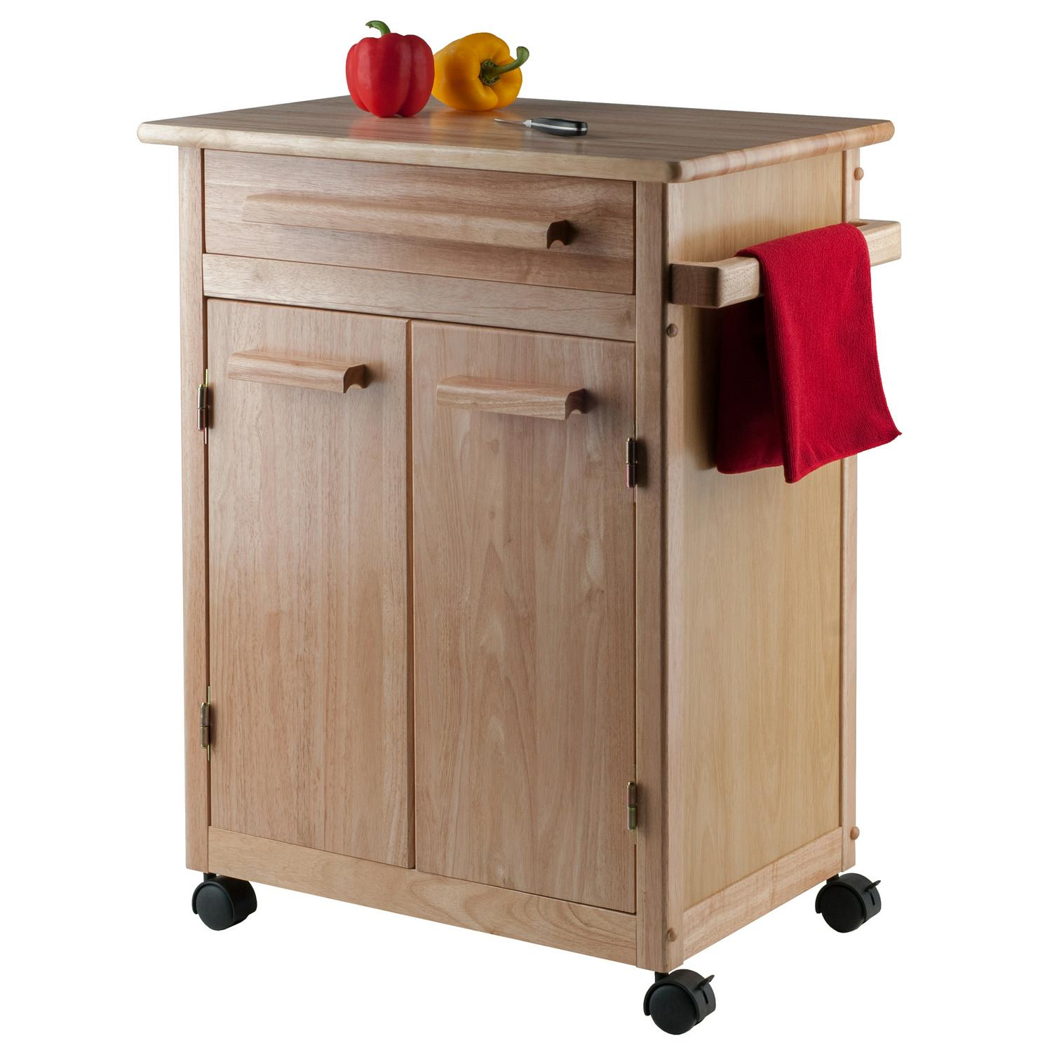 Winsome Wood Hackett Kitchen Storage Cart， Natural Finish