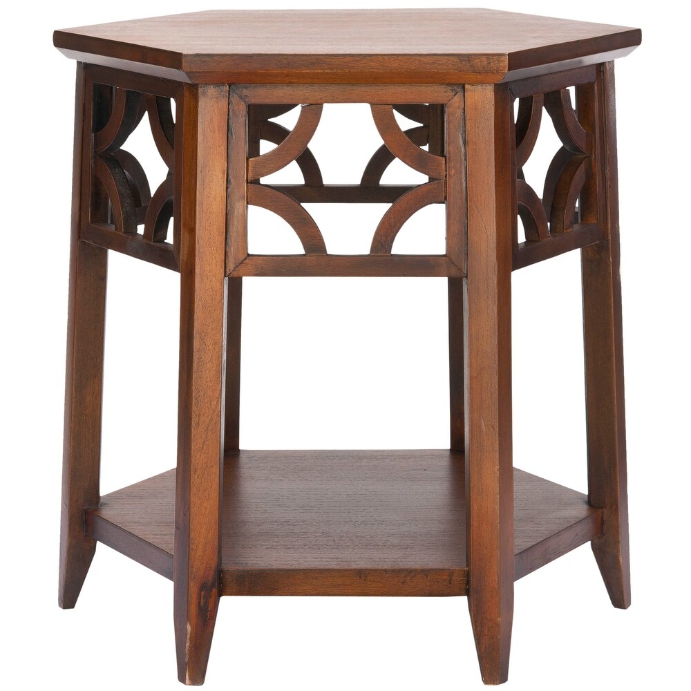 SAFAVIEH Bali Resorts Brown Hexagon End Table   18.1\