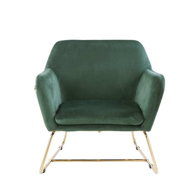 Modern Upholstered Velvet Accent Chair Armchair with Metal Base - 30