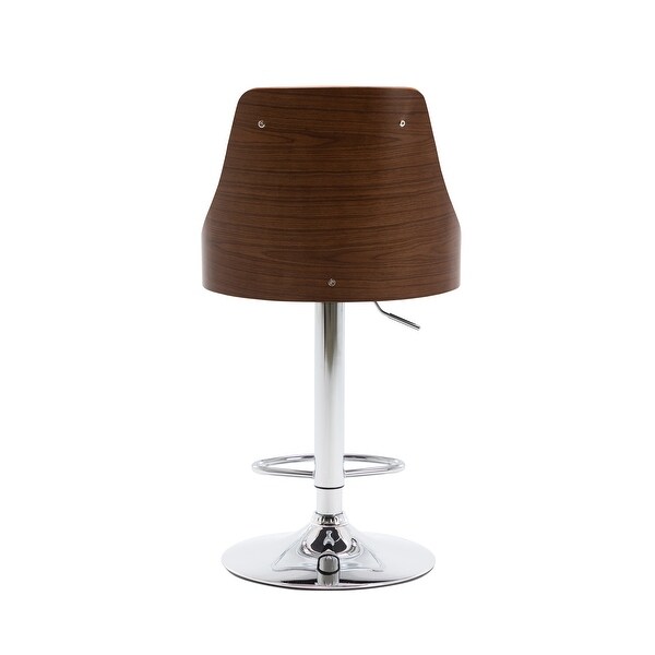 Porthos Home Trey Bar Stool， PU Leather， Chrome Base