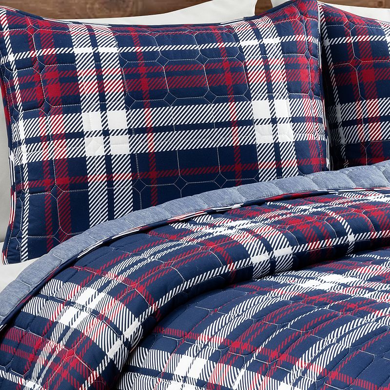 Lush Decor Grayson Farmhouse Plaid Reversible Quilt Set with Shams