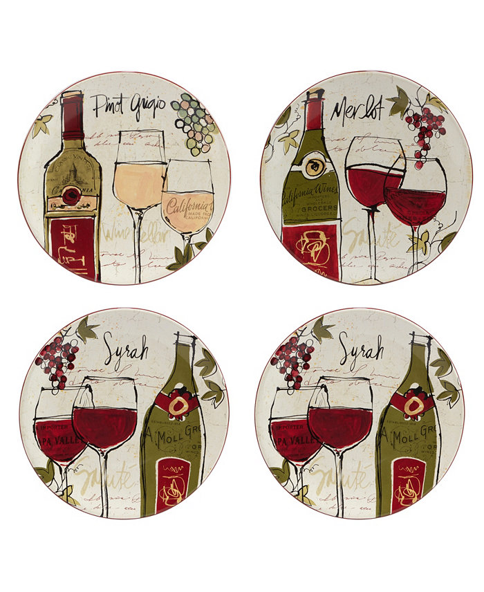 Certified International Wine Country Salad Plate Set of 4