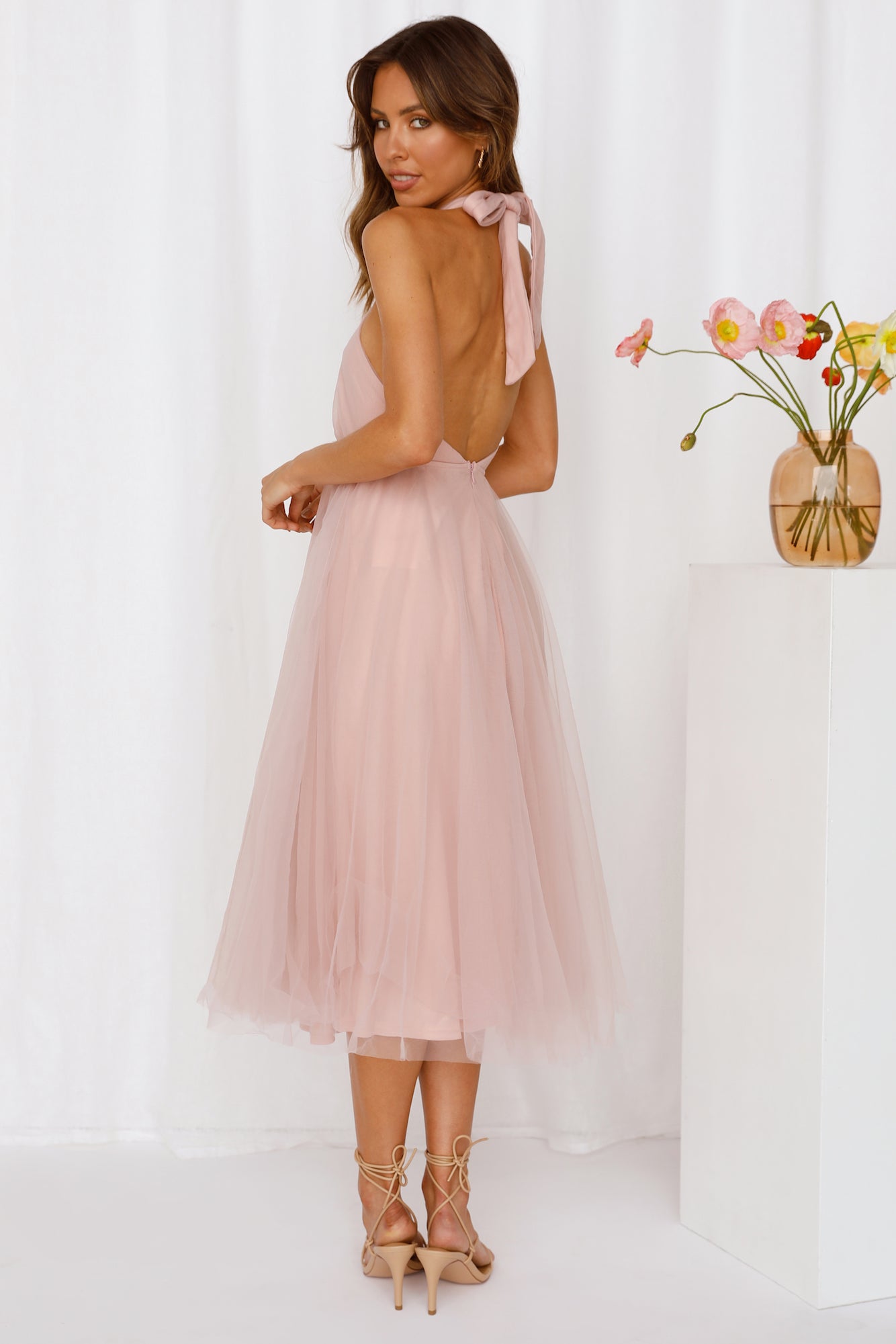 Little Tulle Much Midi Dress Pink