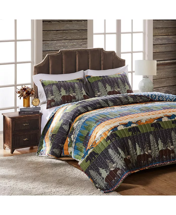 Greenland Home Fashions Black Bear Lodge Quilt Set， 2-Piece Twin