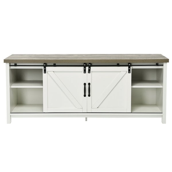 TV Stand with Cabinet Sliding Barn Door - 58