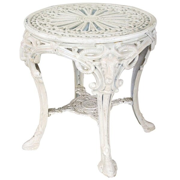 Design Toscano Offwhite Cast Iron Victorian Garden Table