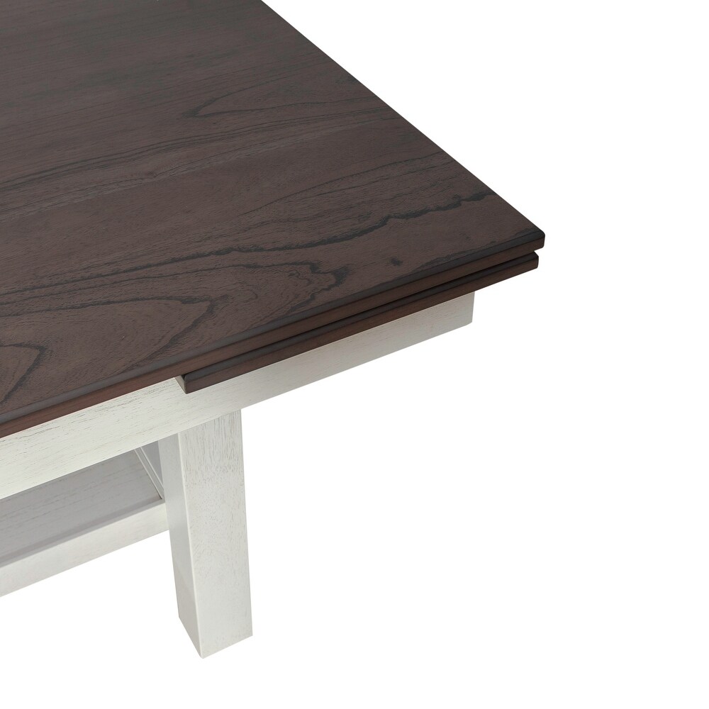 Brook Bay Textured White Carbon Gray Trestle Table Set