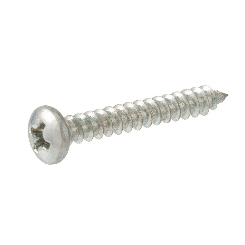 Everbilt #10 x 1 in. Phillips Pan Head Zinc Plated Sheet Metal Screw (100-Pack) 801652