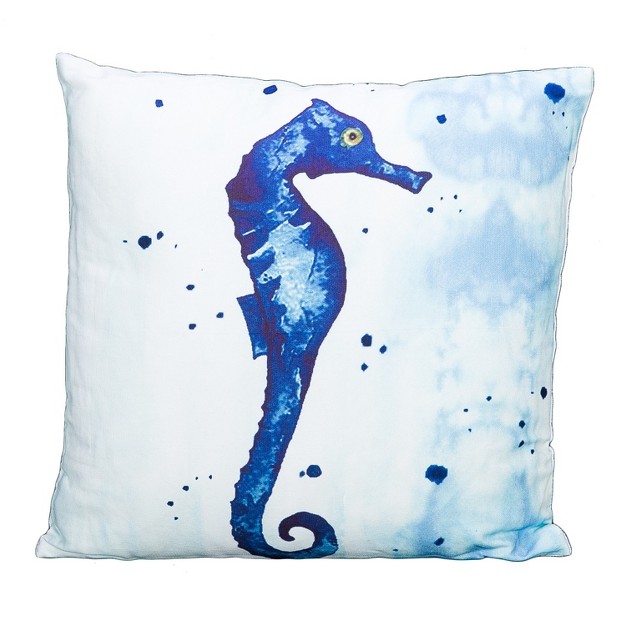 Beachcombers Watercolor Seahorse Throw Pillow