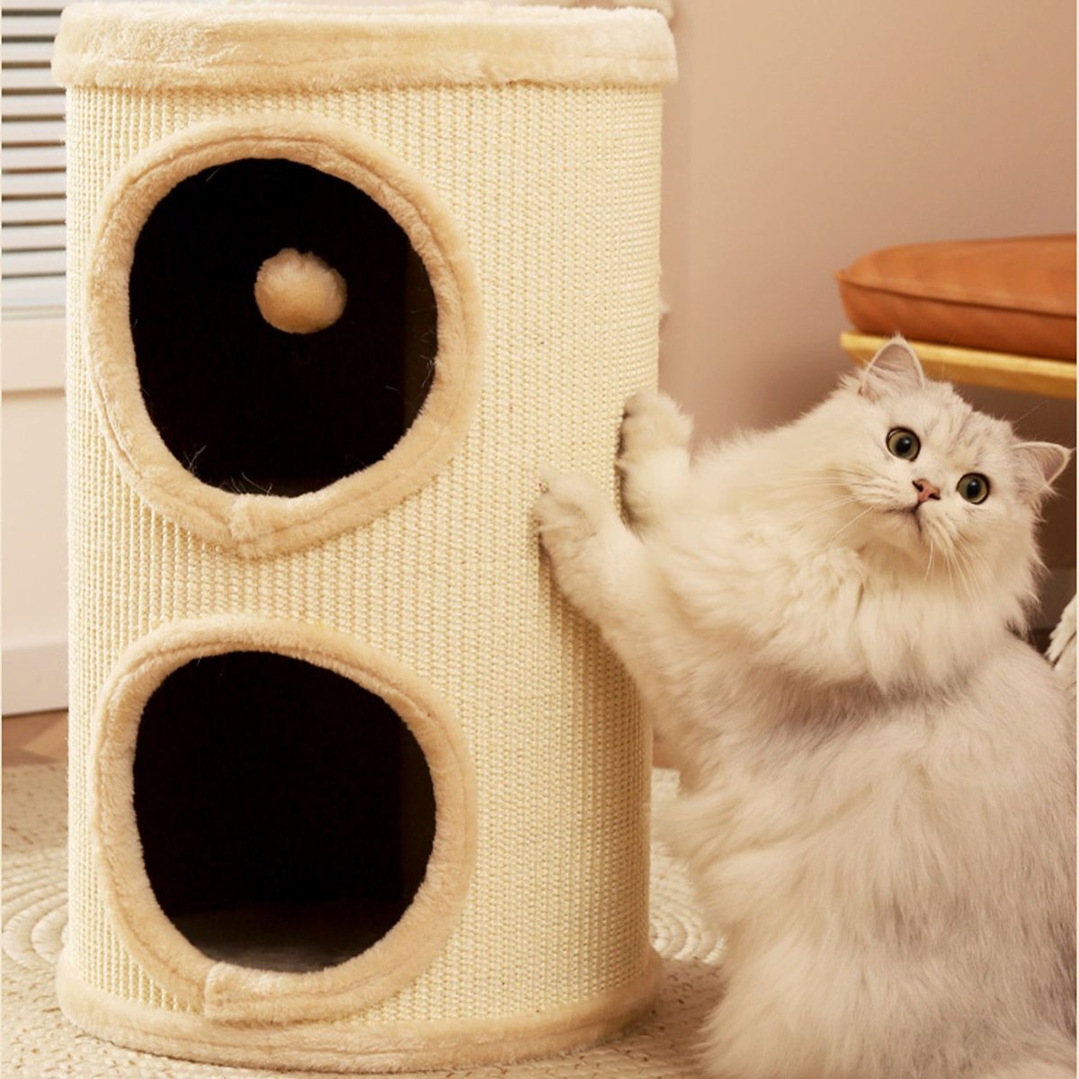 HANAMYA Cat Tree Condo Tower， Beige