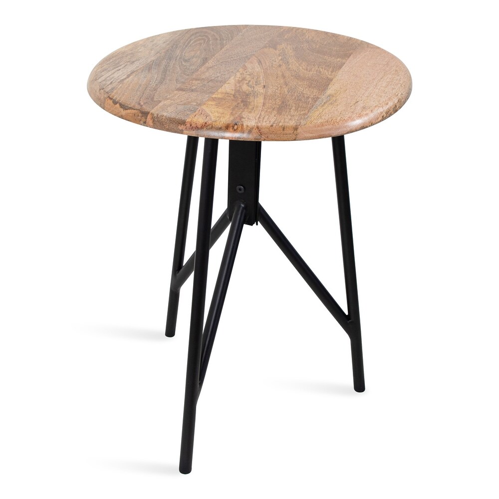 Kate and Laurel Pallson Round Wood Side Table   18x18x22