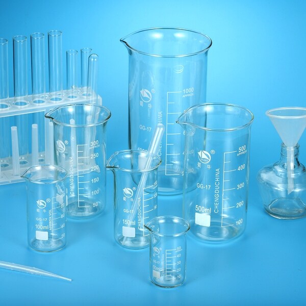 2pcs 150ml Tall Form Glass Beaker 3.3 Borosilicate Lab Measuring Cups - Clear