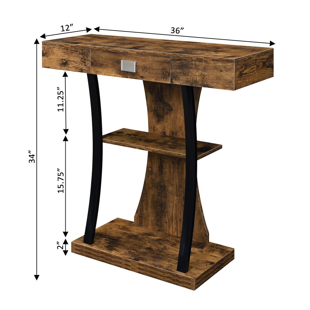 Convenience Concepts Newport 1 Drawer Harri Console Table with Shelves