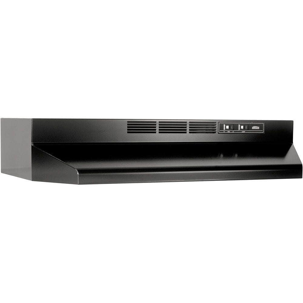 BroanNuTone 41000 Series 30 in Ductless Under Cabinet Range Hood with Light in Black