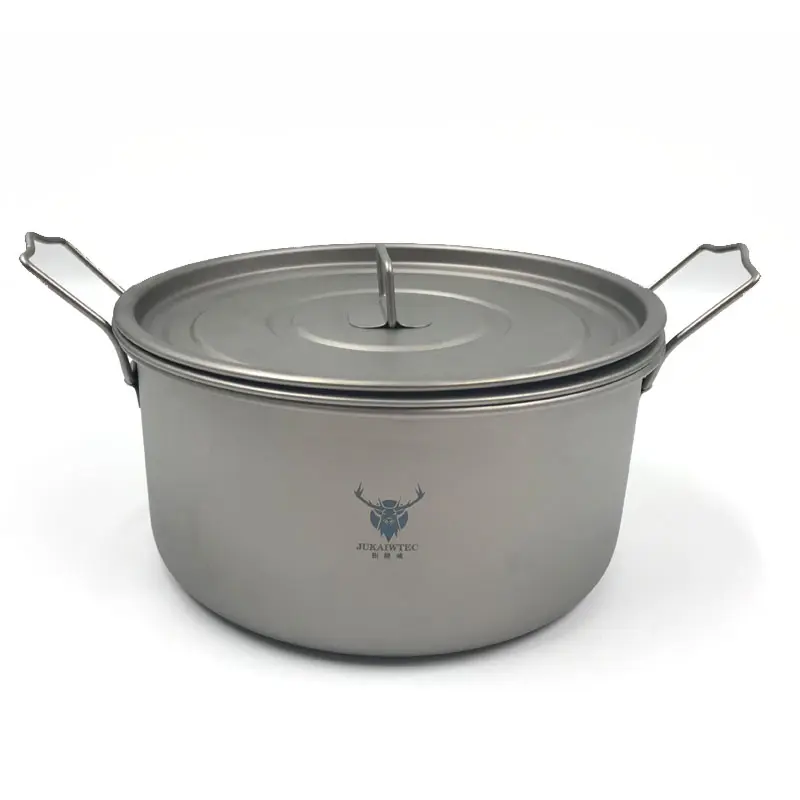 Jukaiwtec Hot Sale Titanium Cooking Cookware Set stockpot High Quality Soup Pot Picnic And Hiking