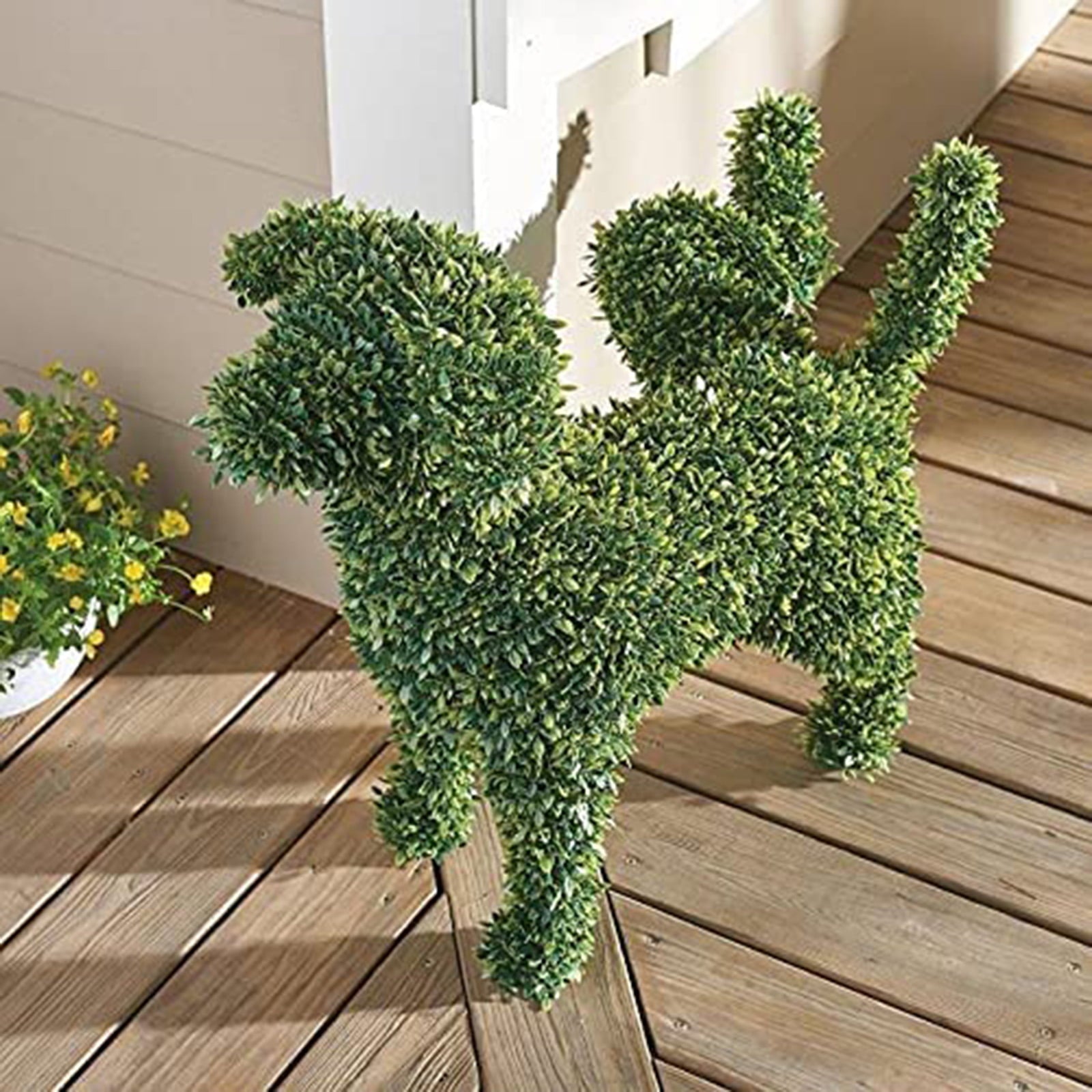 Loliuicca Garden Decor Dog Statue,Faux Boxwood Peeing Dog Topiary Outdoor Decor for Patio Yard Lawn Ornaments Garden Art