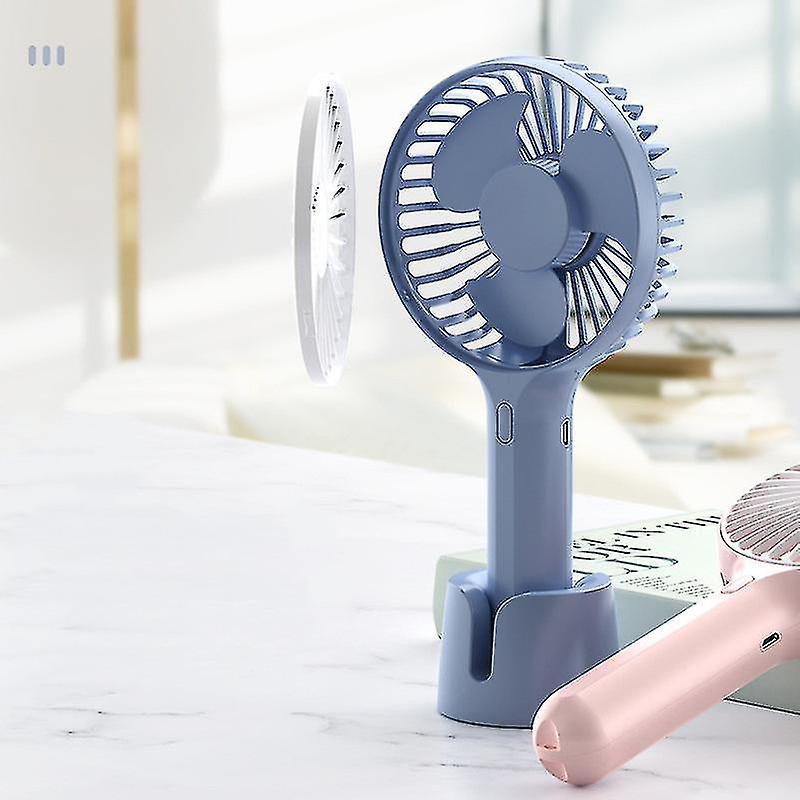 Usb Charging Handheld Fan Portable Handheld Mini Charging Stand Fan (blue)