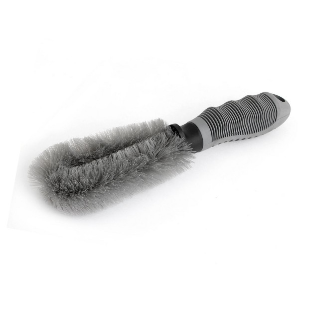 Unique Bargains Bristle Plastic Handle Truck Car Wheel Spoke Tire Brush Cleaner Gray 1 Pc