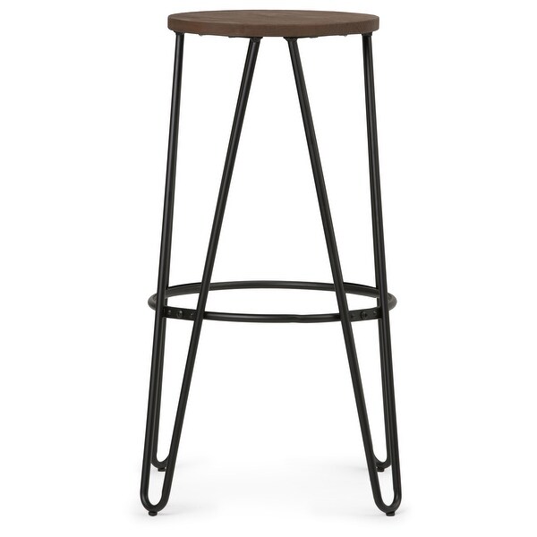 WYNDENHALL Kendall Industrial Metal Counter Height Stool with Wood Seat