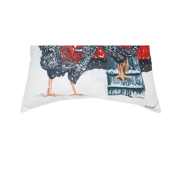 Winter Chicken Indoor and Outdoor Throw Pillow