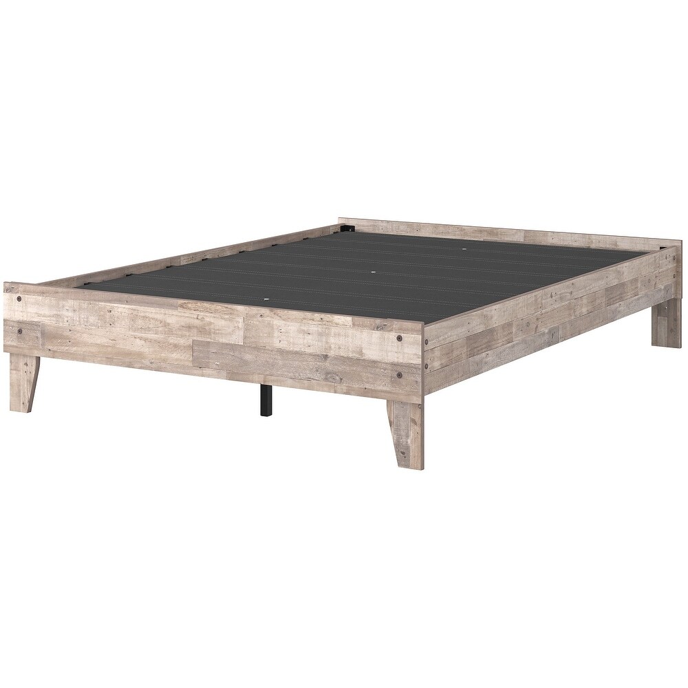 Signature Design by Ashley Neilsville Weathered Woodgrain Platform Bed