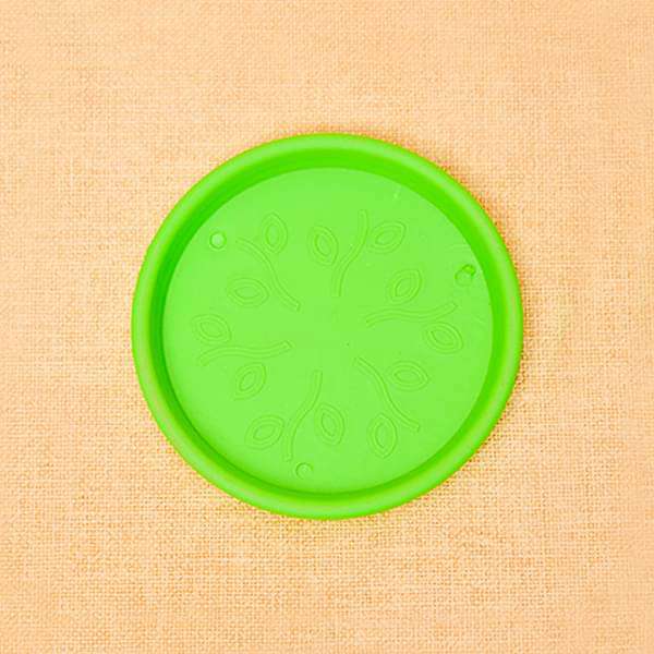 5.9 inch (15 cm) Round Plastic Plate for 6 inch (15 cm) Grower Pots (Green) (set of 6)