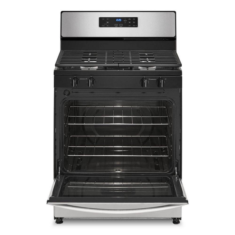 Whirlpool 30 in. 4 Burner Freestanding Gas Range in. Stainless Steel WFG320M0MS