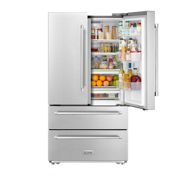 ZLINE 36 in. 22.5 cu. ft Freestanding French Door Refrigerator with Ice Maker (RFM-36)