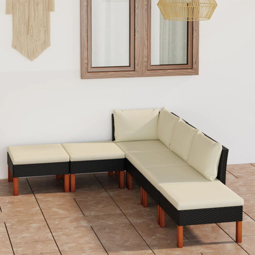 vidaXL Patio Lounge Set 10 Piece Sectional Sofa Couch Footrest with Cushions   Tropical   Outdoor Sofas   by vidaXL LLC  Houzz