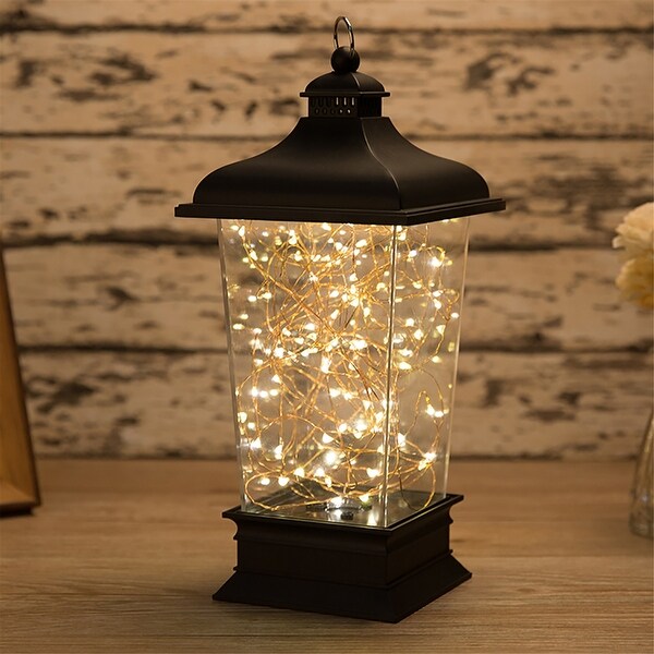 Acrylic Lantern with Copper Wire Fairy Lights，Christmas Decorative Light