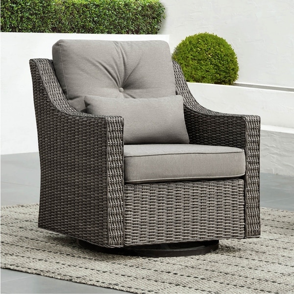 Murphy Outdoor Wicker Patio Furniture Swivel Glider Chair