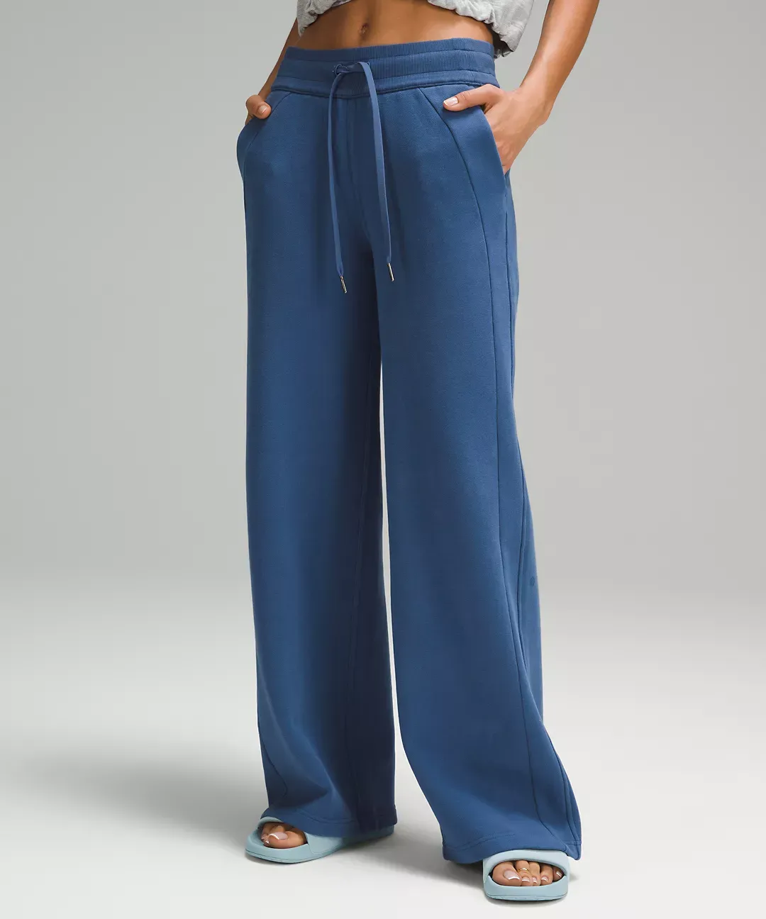 Scuba Mid-Rise Wide-Leg Full Length Pant