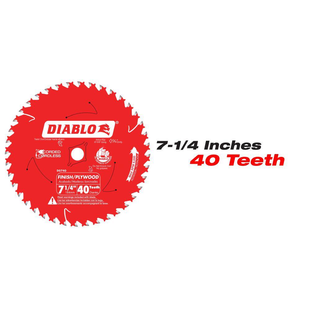 DIABLO 7-14 Circular Saw Blade Set - 24-Tooth Tracking Point Framing 40-Tooth Finish and 60-Tooth Fine Finish (3-Blades) D07244060R3GS