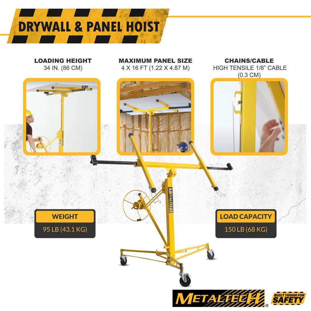 MetalTech 48.4 in. x 57 in. x 58 in. Jobsite Series Drywall Panel Hoist Tool Panel Sheet Carrier for Wall or Ceiling Installation I-IDPL