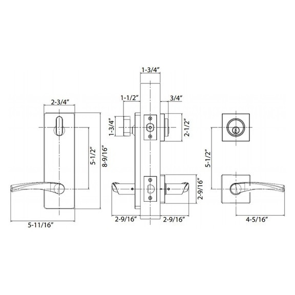 Pamex FIKP35 Tacoma Interconnected Lock  Satin Nic...